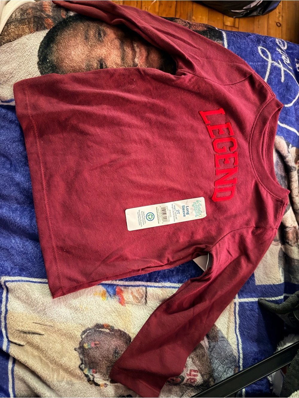 wonder nation Burgundy Long-Sleeve 'LEGEND' Tee
